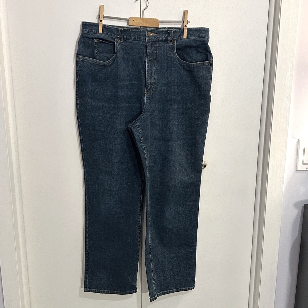 Women's Talbots Petites Size 16 Straight Leg Stretch Blue Jeans